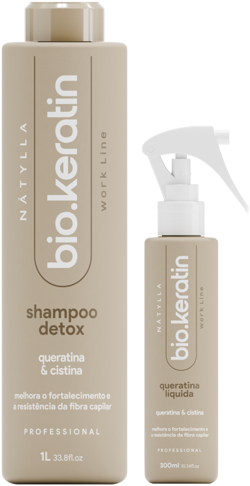 Nátylla Bio.Keratin — Shampoo detox 1L • Queratina líquida 500ml — tratamentos e cronograma capilar no atacado pela Nátylla Sul Brasil em Santa Catarina