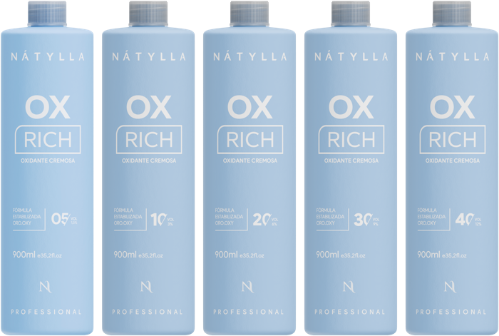 Nátylla Ox Rich — Oxidante cremosa 900ml — volumes 05, 10, 20, 30 e 40 — transformação, mechas e descoloração no atacado pela Nátylla Sul Brasil em Santa Catarina