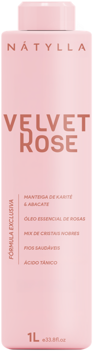 Nátylla Velvet Rose — Realinhamento capilar premium 1L — progressivas e alisamentos sem formol no atacado pela Nátylla Sul Brasil em Santa Catarina